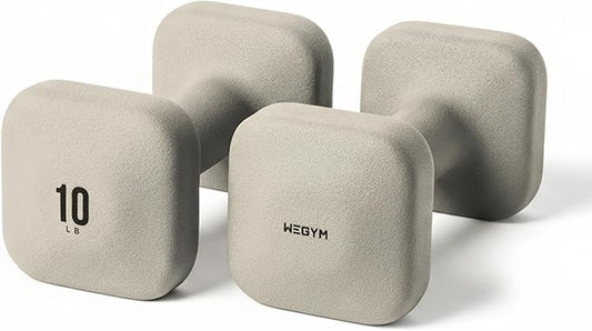 WeGym SafeGrip Square Dumbbells with Anti Slip Handles, Aesthetic Free Weights for Home Workouts, Stable Design Prevents Rolling during Floor Exercises