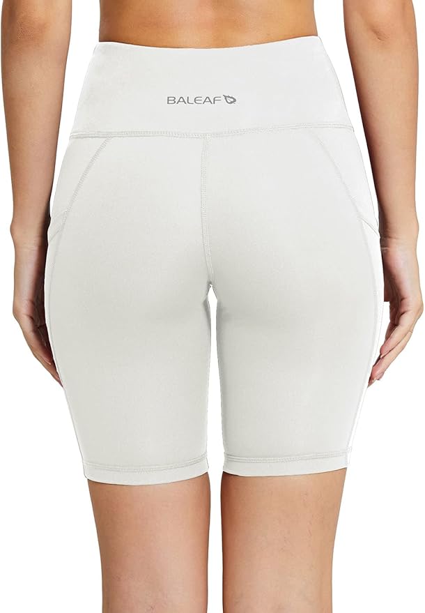 baleaf Women's 8"/ 5"/ 3" Biker Shorts High Waist Yoga Workout Gym Running Volleyball Spandex Shorts with Pockets