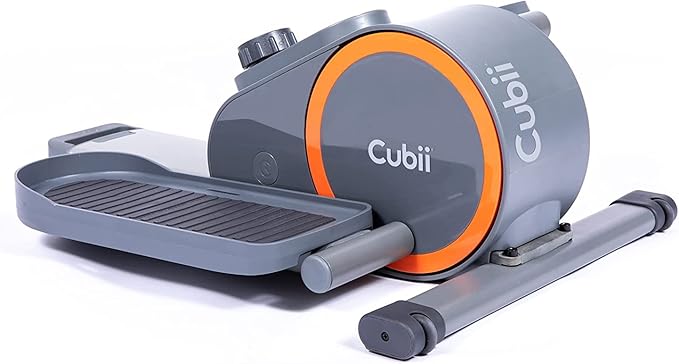 Cubii GO - Under Desk Elliptical Bike Pedal Exerciser, with LCD Fitness Tracker Screen, Adjustable Resistance, Work from Home Fitness, Built-in Wheels and Portable Expanding Handle