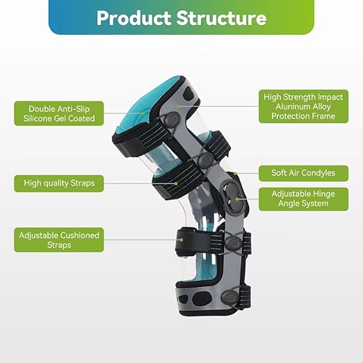 Komzer ACL Knee Brace, Best Functional PCL MCL Knee Brace for Men & Women, Knee Support for Running & Sports & Ligament Injuries OA Arthritis Knee Joint Pain Relief(L-Left)