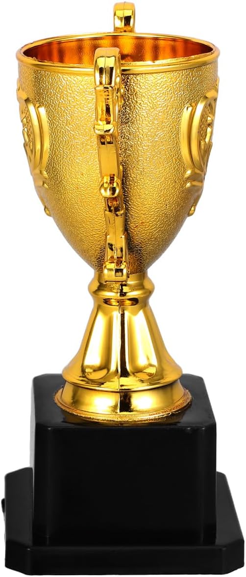 NOLITOY Small Gold Trophies for Kids, 5.6 Inch Plastic Soccer Trophy Cup for Sports Tournament, Party Favors, Competition, Recognition, Achievement, Awards or Prizes