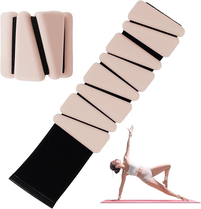Wrist Weights Set of 2(1Lb Each), Adjustable Wrist and Ankle Weights Set for Women and Men, Wearable Silicone Wrist Bangles for Yoga, Dance, Pilates, Swimming, Cardio, Aerobics, Gym