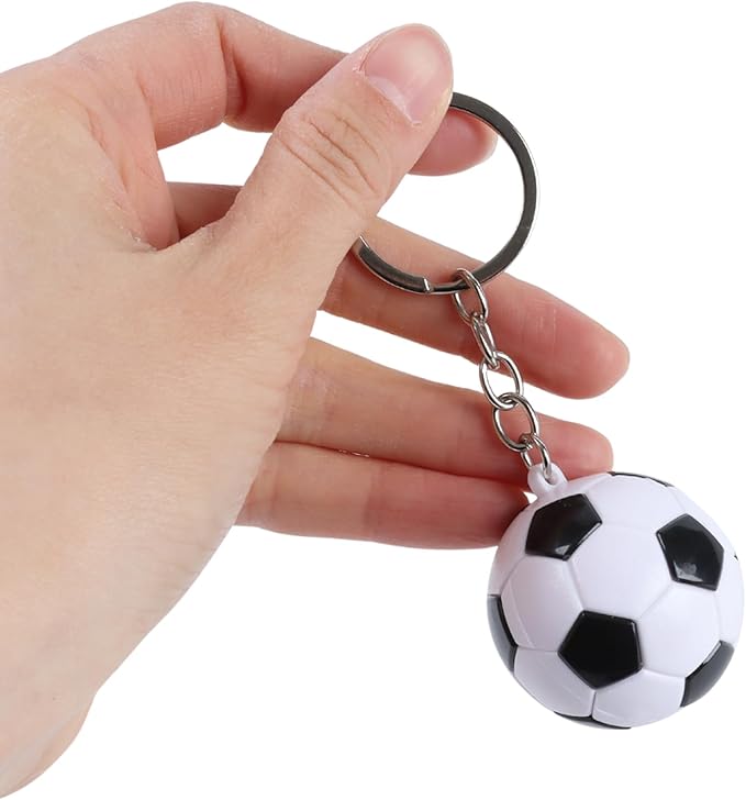 4Pcs Soccer Keychains, Funny Backpack Charms Key Chains, PVC 1.5inch/3.8cm Football Keychain