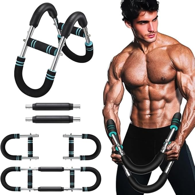 Twister Arm Trainer – Adjustable Resistance Power Twister Bar (60–110 lbs) for Chest, Arm, Shoulder & Forearm Strength Training – Portable Home Gym Equipment for Men & Women.