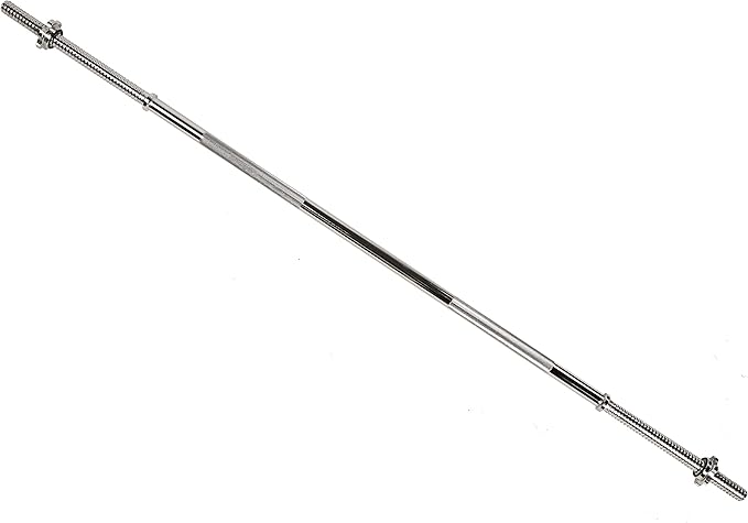 Fitvids Barbell Weight Set, Cast Iron 1" Standard Weight Plates Including 5FT Standard Barbell Bar & Star Locks, 95 Pounds Set (85 Lbs Plates + 10 Lbs Barbell Bar), Multiple Packages