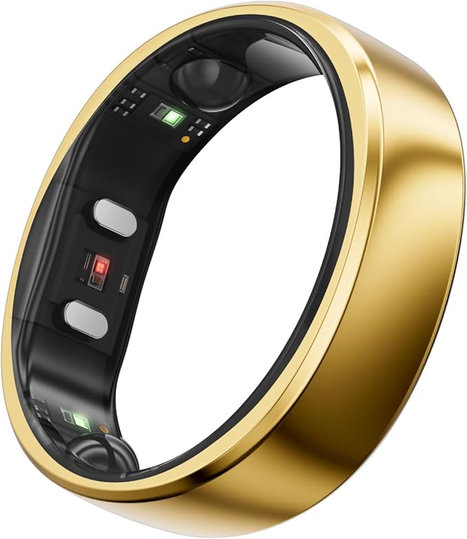 RingConn Gen 2, World’s First Smart Ring with Sleep Apnea Monitoring, No APP Subscription, 12-Day Battery Life, Stress/Heart Rate/Women's Health Tracker, Android & iOS Compatible (Gold, Size 13)