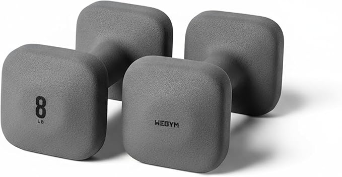 WeGym SafeGrip Square Dumbbells with Anti Slip Handles, Aesthetic Free Weights for Home Workouts, Stable Design Prevents Rolling during Floor Exercises
