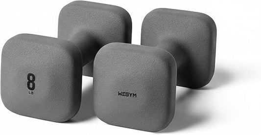 WeGym SafeGrip Square Dumbbells with Anti Slip Handles, Aesthetic Free Weights for Home Workouts, Stable Design Prevents Rolling during Floor Exercises
