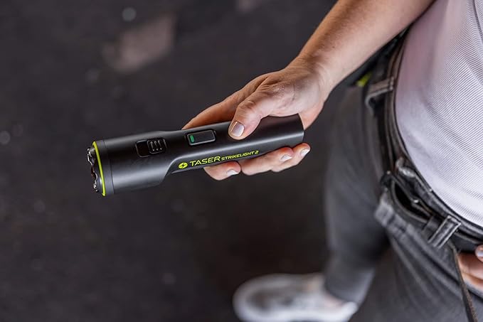 TASER StrikeLight 2 Rechargeable Self-Defense Flashlight with Painful 10 µC Stun Charge | Portable, Lightweight Protection for Running, Jogging, Pet Walking, Camping, Hiking, and Outdoors