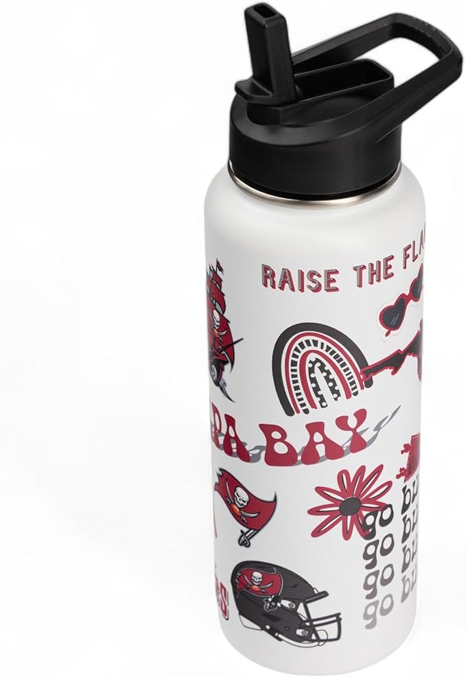 The Memory Company Officially Licensed NFL 34oz Water Bottle - Premium Stainless Steel Double-Wall Insulated, Leakproof Design