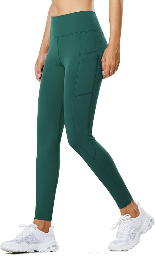 baleaf Women's Fleece Lined Leggings Water Resistant Thermal Winter Warm Tights High Waisted with Pockets Running Gear