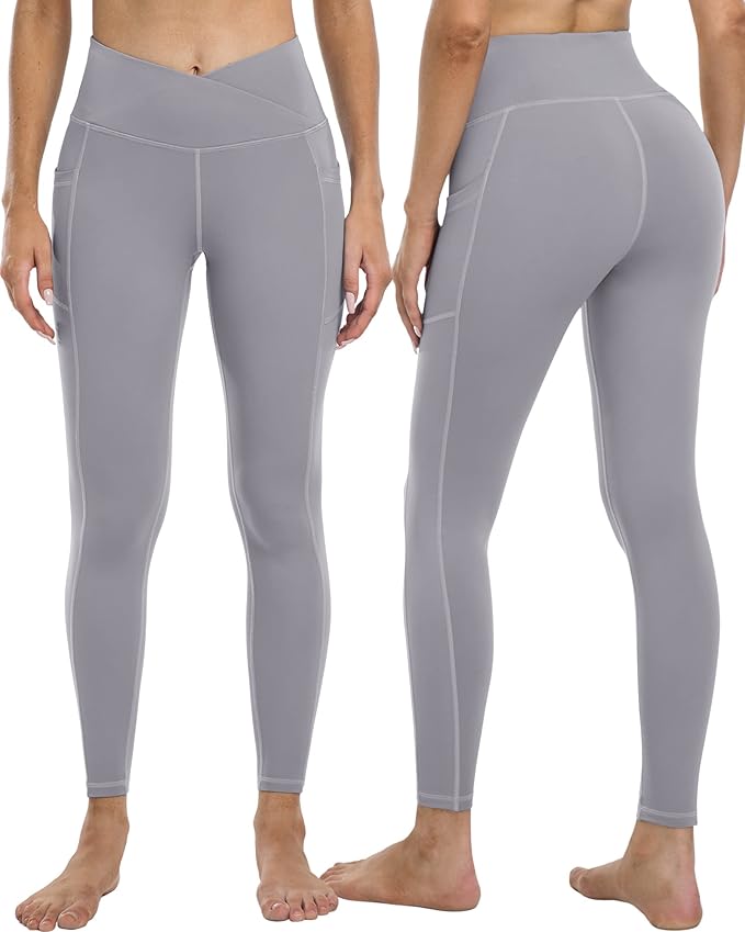4 Pack Leggings with Pockets for Women,High Waist Tummy Control Workout Yoga Pants