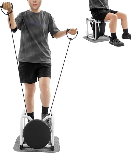 3-in-1 Twist Stepper with Resistance Bands & Mat - Stepper for Home Cardio, Multi-Function Stepper with Seat, Waist Workout at Home, Office, Black