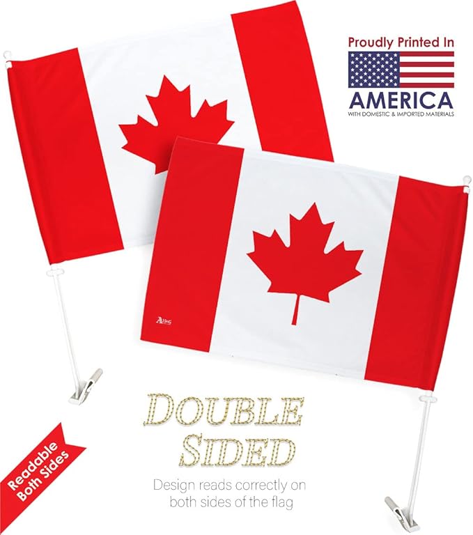 World Cup 2022 Canadian Car Flag Bandera para Carros De Canada Auto Decorations Small Banner for Window Clip Pole Accessories FIFA Sports Fans Outdoor Flags Game Football Soccer Gifts Made in USA