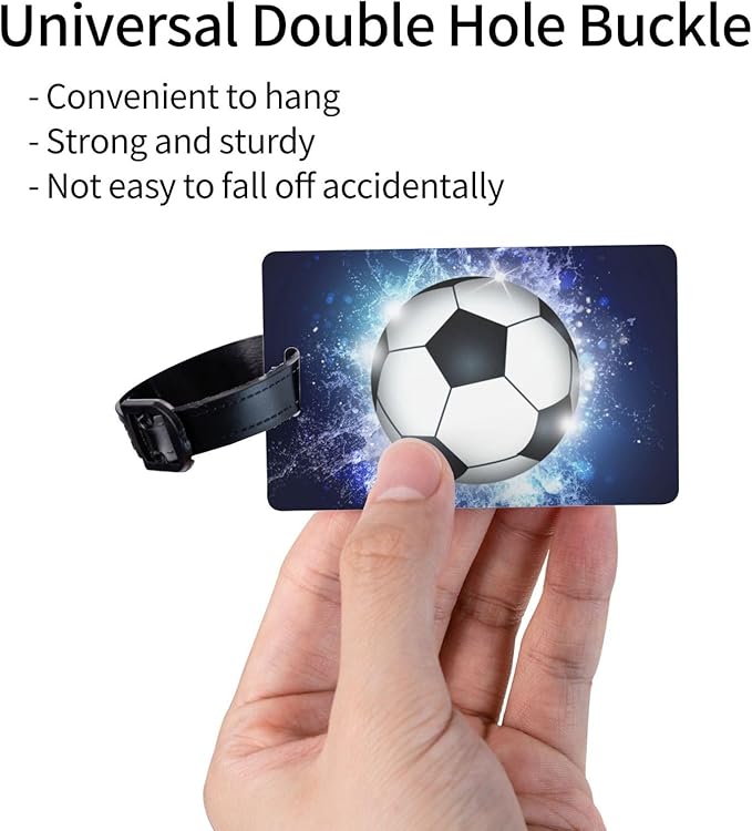 Soccer Backpack Tags for Boys, Kids Luggage Tags for Suitcases, Sports Name Tags for Teens Adults for Travel, Cool Small Bag Tag ID Identifier Label for Travel Bags