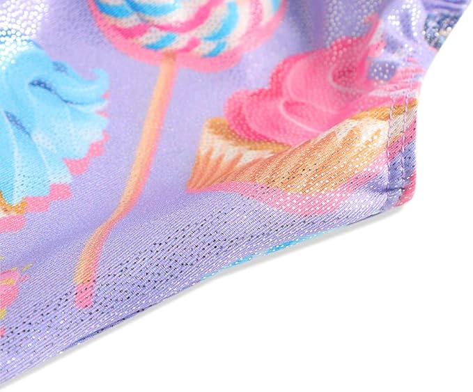Leotards for Girls Gymnastics Toddler Dance Biketards Mermaid Unicorn Athletic Dance Wear Shiny Rainbow Blue Hotpink