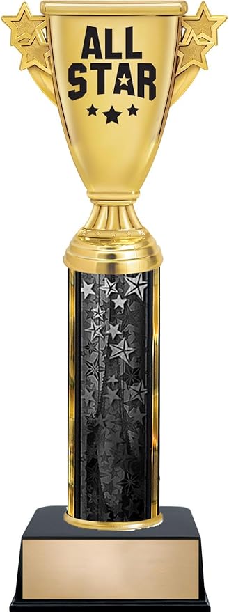 Crown Awards Customizable 11" All Star Cup Black Star Trophy Award, Engrave Now
