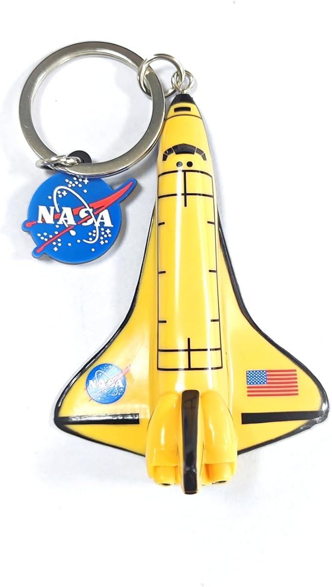 Cute Keychains for Backpacks, NASA Space Shuttle Keychain, Astronaut Airplane Key Chain, Colorful PVC Key Ring