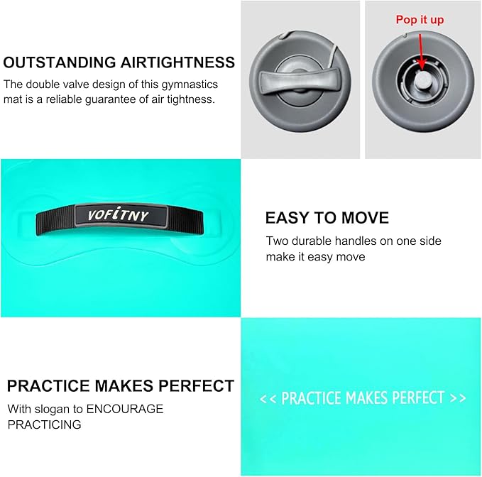 VOFiTNY Gymnastics Tumbling Equipment Air Barrel Inflatable Octagon Tumbler Roller Back-bend Trainer Cheerleading Without Pump