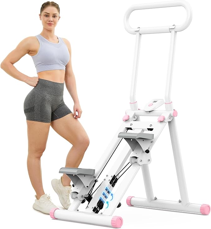 HXD-ERGO Stair Stepper for Home, New Version 6 Adjustable Resistance Vertical Climber Cardio Exercise Machine, Folding Stair Climber for Full Body Workout with Adjustable Handlebar for Women & Men