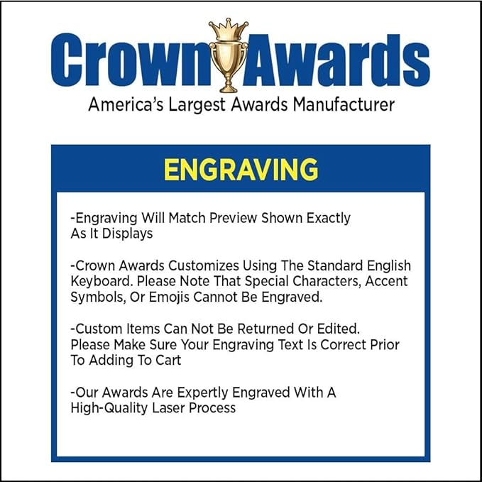 Crown Awards Personalized Acrylic Trophy, 8" Engraved Incline Slant Acrylic Award