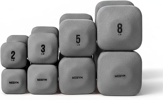 WeGym SafeGrip Square Dumbbells with Anti Slip Handles, Aesthetic Free Weights for Home Workouts, Stable Design Prevents Rolling during Floor Exercises - Set