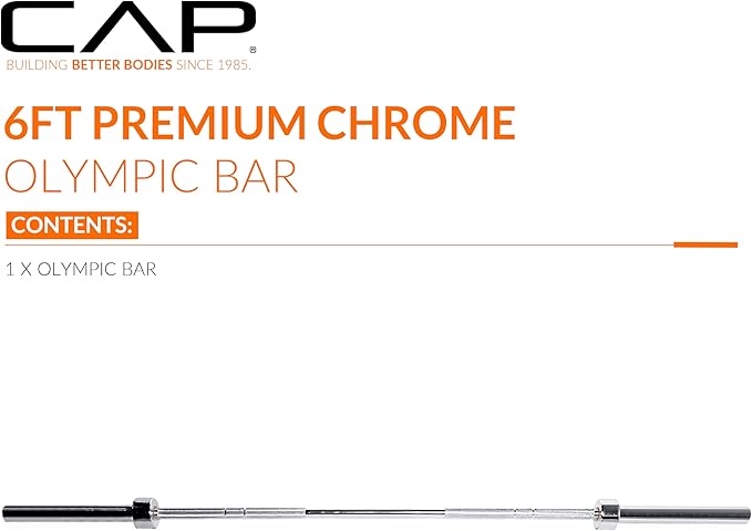 CAP Barbell 2-Inch Olympic Barbell Bars | 5 ft, 6 ft, & 7 ft | Multiple Options