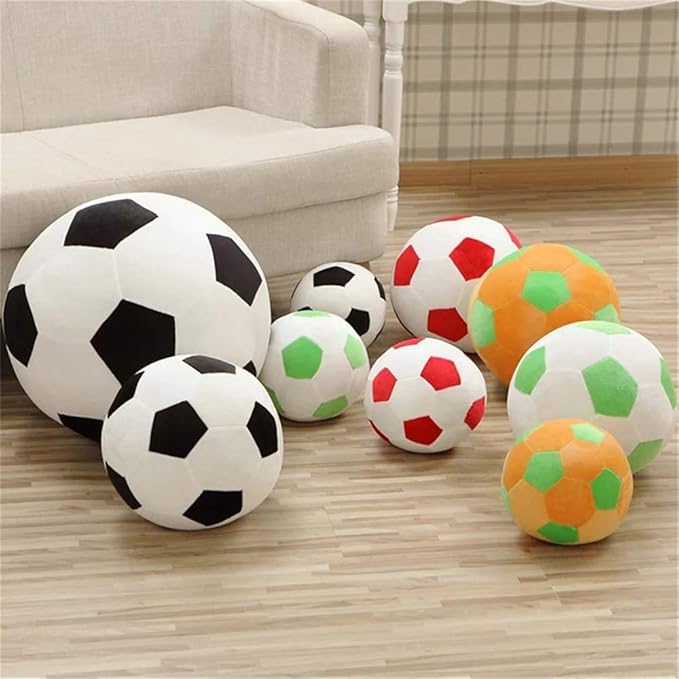 Plush Soccer Balls - Fluffy Stuffed Toy Soccer Ball Plush Pillow Soft Durable Stuff Soccerball Gift for Kids Boy Baby (Green -Yellow,17.7inch/45cm)