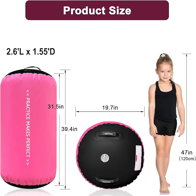 VOFiTNY Gymnastics Tumbling Equipment Air Barrel Inflatable Octagon Tumbler Roller Back-bend Trainer Cheerleading Without Pump