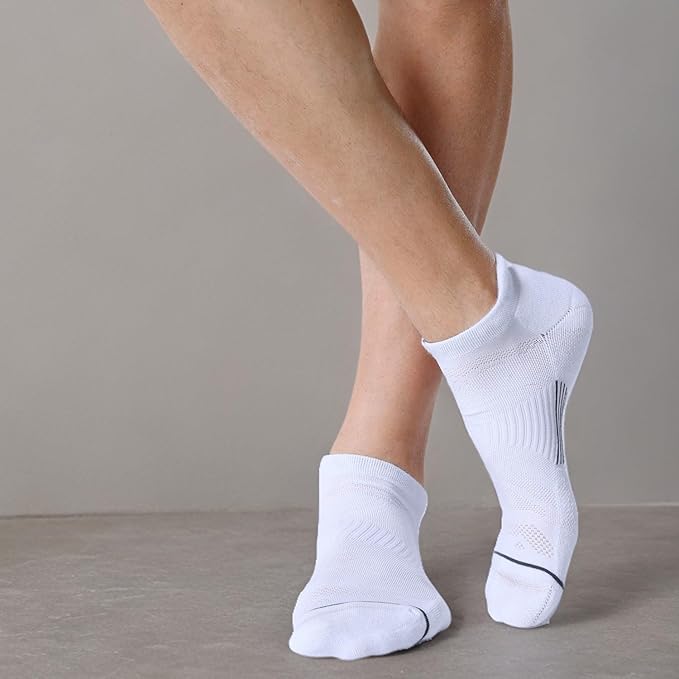 FITRELL 6 Pack Men's Ankle Running Socks Low Cut Cushioned Athletic Sports Socks 7-9/9-12/12-15