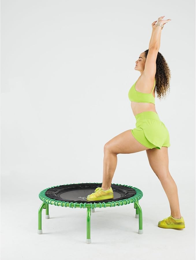 JumpSport 350 PRO Fitness Trampoline, Cardio Workout, No-Tip Arched Legs Home Gym Equipment, Adjustable Bungees & 60 Day Trial Video