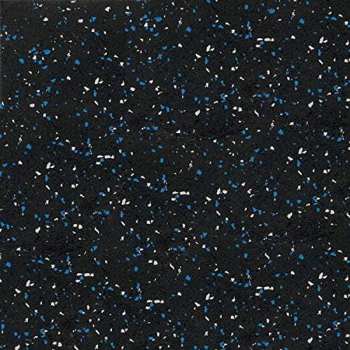 American Floor Mats Sport 8mm Heavy Duty Rubber Flooring - Interlocking Rubber Tile (23" x 23") 10% Blue Grey 9'7" x 15'4" Set (146 Square feet)