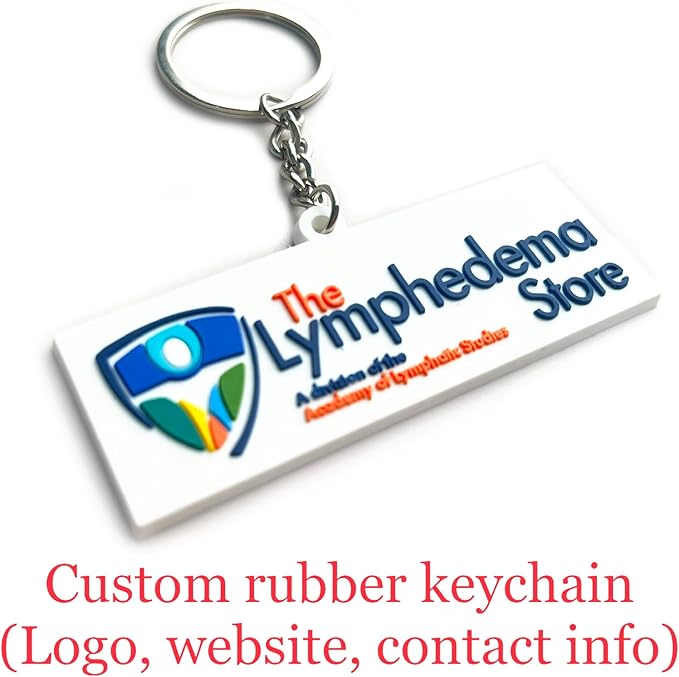 50 Pack Custom Keychains in Bulk with Company Logo or Text 3D PVC Rubber Key Tag Ring Promotional Items for Event