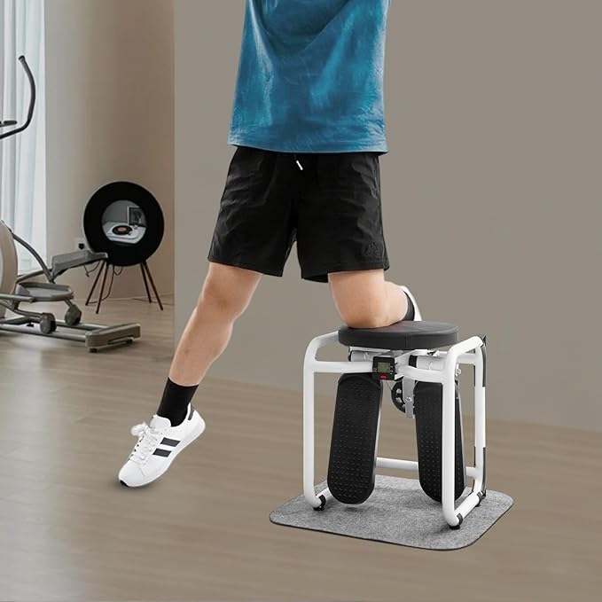 3-in-1 Twist Stepper with Resistance Bands & Mat - Stepper for Home Cardio, Multi-Function Stepper with Seat, Waist Workout at Home, Office, Black