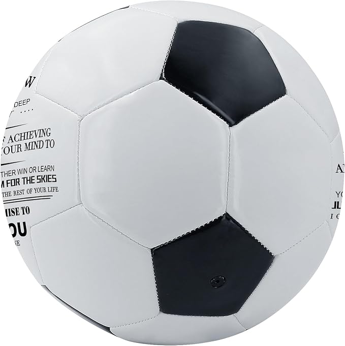 KWOOD Custom Classic Soccer Ball,Engraved Soccer Ball with Premium Pump for Training Recreation Practice,Available for Indoor Outdoor Toddlers Kids Teens Adults