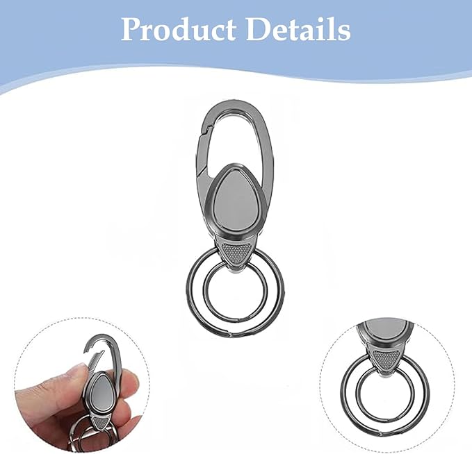 2 Pack Keychain, Sturdy Key Ring,Clip Holder Organizer for Home,Car