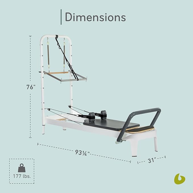 Balanced Body Allegro 2 Pilates Reformer, Pilates Exercise Equipment, Workout Equipment for Home or Studio