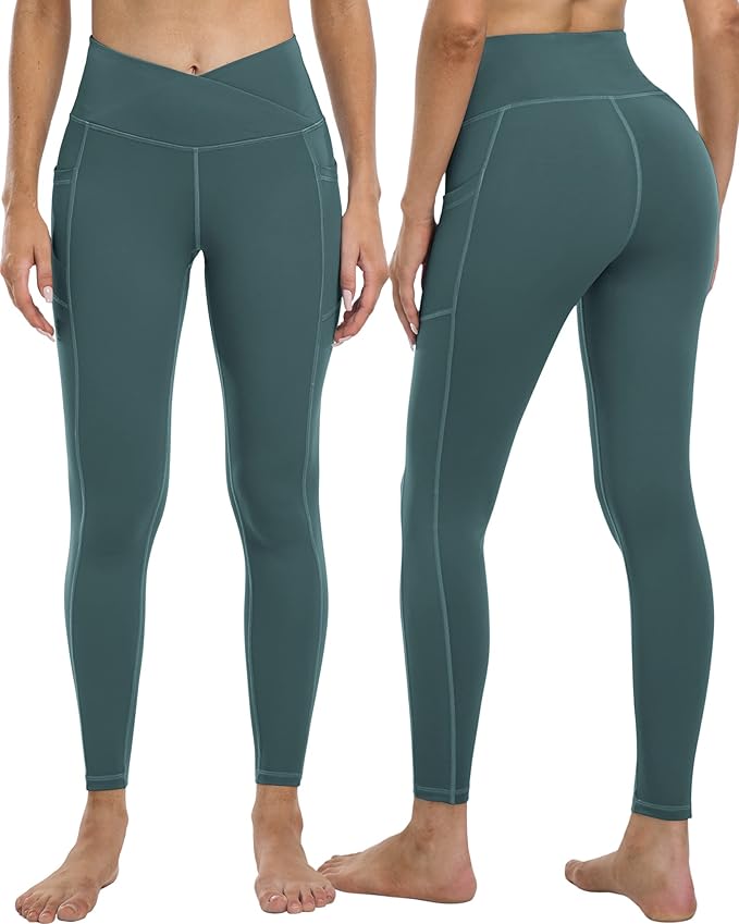 4 Pack Leggings with Pockets for Women,High Waist Tummy Control Workout Yoga Pants