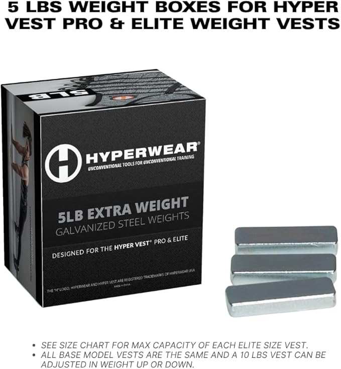 Hyperwear Hyper Vest Weighted Vests for PRO or ELITE - Set of 35 2.3 oz 1/4 in thin weight vest plates (5lbs Total)