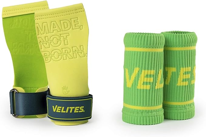 Velites I Quad Pro Handgrips I Professional Cross Training Gloves or Gymnastics I All Surface I Use with Magnesium I Includes Free Bands