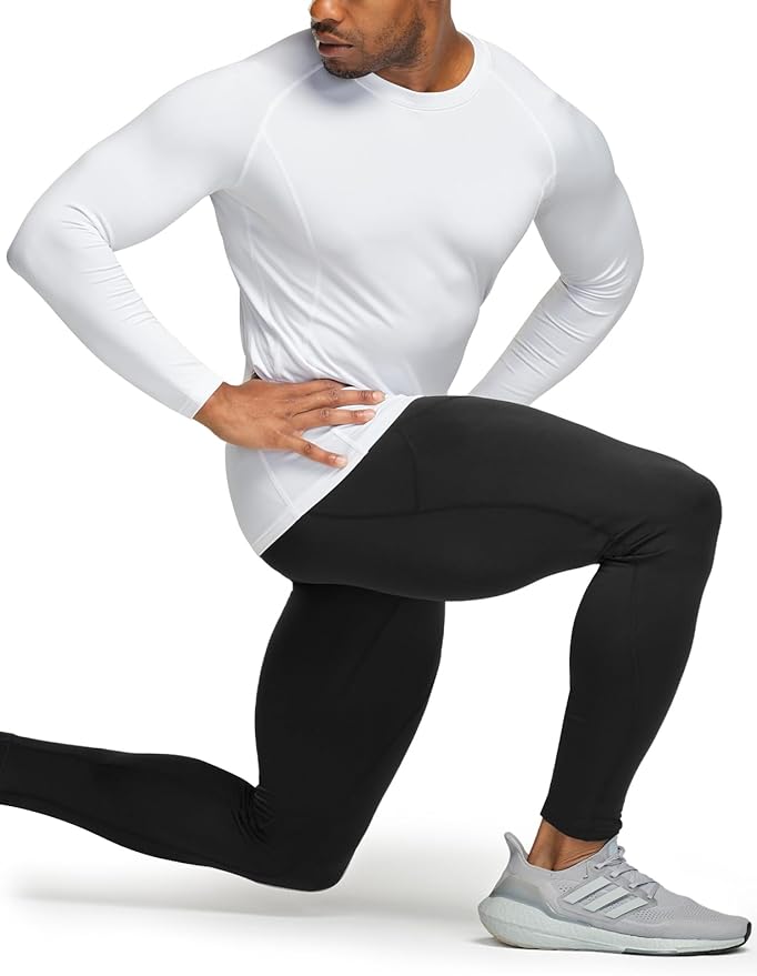 TSLA Men's Thermal Long Sleeve Compression Shirts, Athletic Base Layer Top, Winter Gear Running T-Shirt