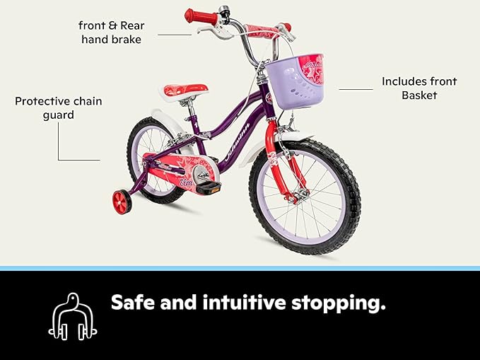 Schwinn Elm and Koen Bike or Balance Bike, 12-18 Inch Bike for Kids Ages 2-13, Black, Blue, Red, Teal, Pink or Purple, SmartStart Ergonomic Design, Adjustable Seat Grows with Child, Training Bicycle