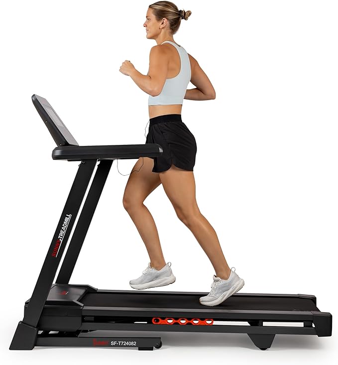 Sunny Health & Fitness Smart Heavy-Duty Auto Incline Treadmill with 20" Running Deck and Free SunnyFit App Connection