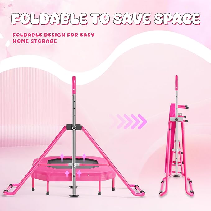 Safly Fun Foldable Gymnastics Bar for Kids, Adjustable 35"-51", Sturdy 145 lbs Capacity, Easy-to-Assemble, Gymnastics Equipment for Kids for Indoor/Outdoor Training