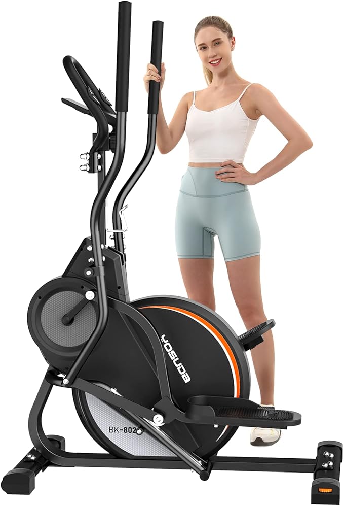 YOSUDA Elliptical Exercise Machine, 3-in-1 (Elliptical + Cardio Climber + Stair Stepper) Elliptical Machine for Home with 45°Incline, 15.5 in Stride, 16-Levals Resistance, Quiet Magnetic System