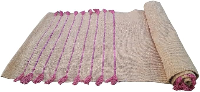 Indian Handmade100 % Organic Anti Skid Multi Colour Cotton Yoga Mat - Eco-Friendly Hand-Woven Rug - Non-Slip & Thick (24”x72”x5mm) for Hot yoga & Everyday Fitness at Home - Comfortable & Foldable Extra-Long Mat