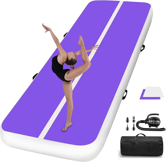 Air Mat Tumble Track, Gymnastics Mats Tumbling Track with Electric Air Pump for Home Use Cheerleading Training Kids Gym Yoga