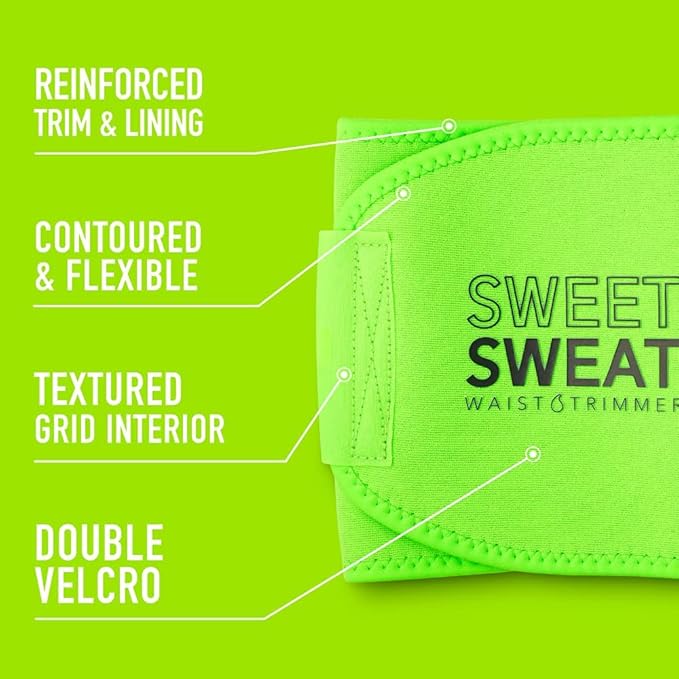 Sports Research Sweet Sweat Waist Trimmer (Core Series) - Premium Sweat Enhancing Fitness Band for Women & Men