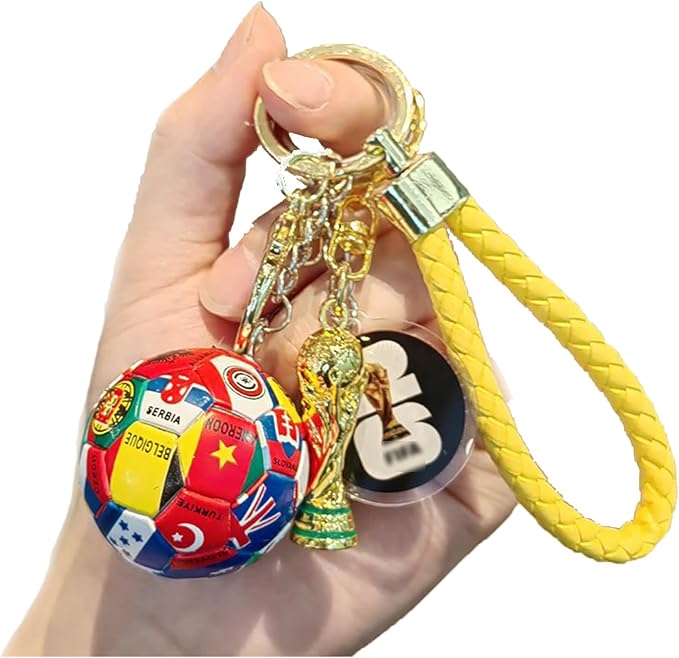 Soccer Keychain 2026 World Cup Design Soccer Ball Keychain with National Flags