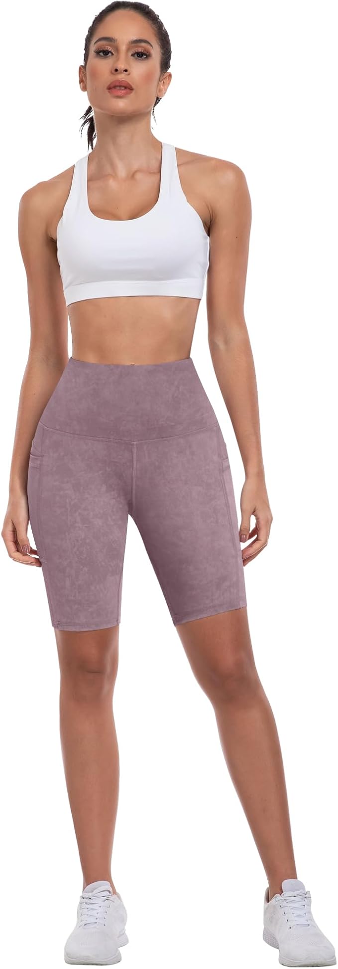 ATHVOTAR Biker Shorts Women with Pockets - 3"/5"/8" High Waisted Workout Spandex Tummy Control Gym Running Yoga Shorts